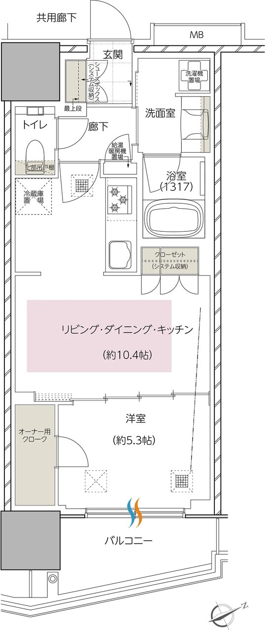 エスコンフィールドタワー 間取り O TYPE