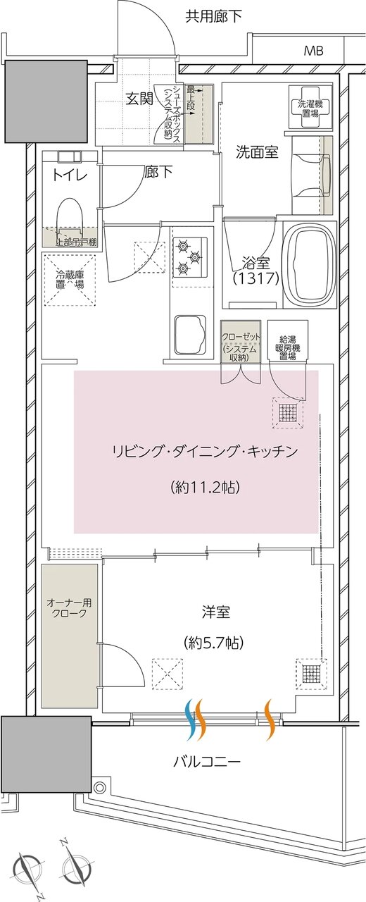 エスコンフィールドタワー 間取り K TYPE