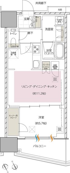 エスコンフィールドタワー 間取り K TYPE