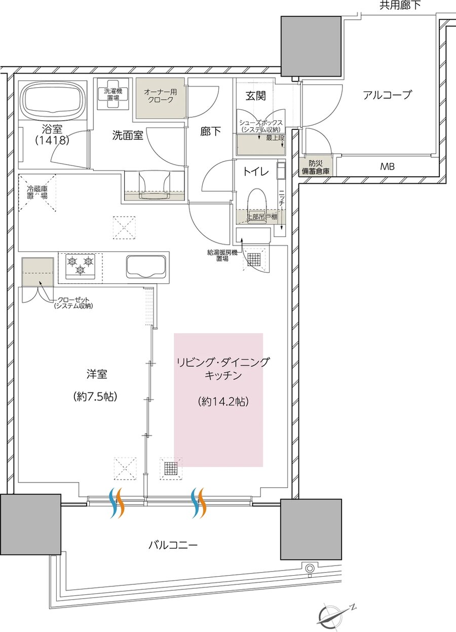 エスコンフィールドタワー 間取り S TYPE