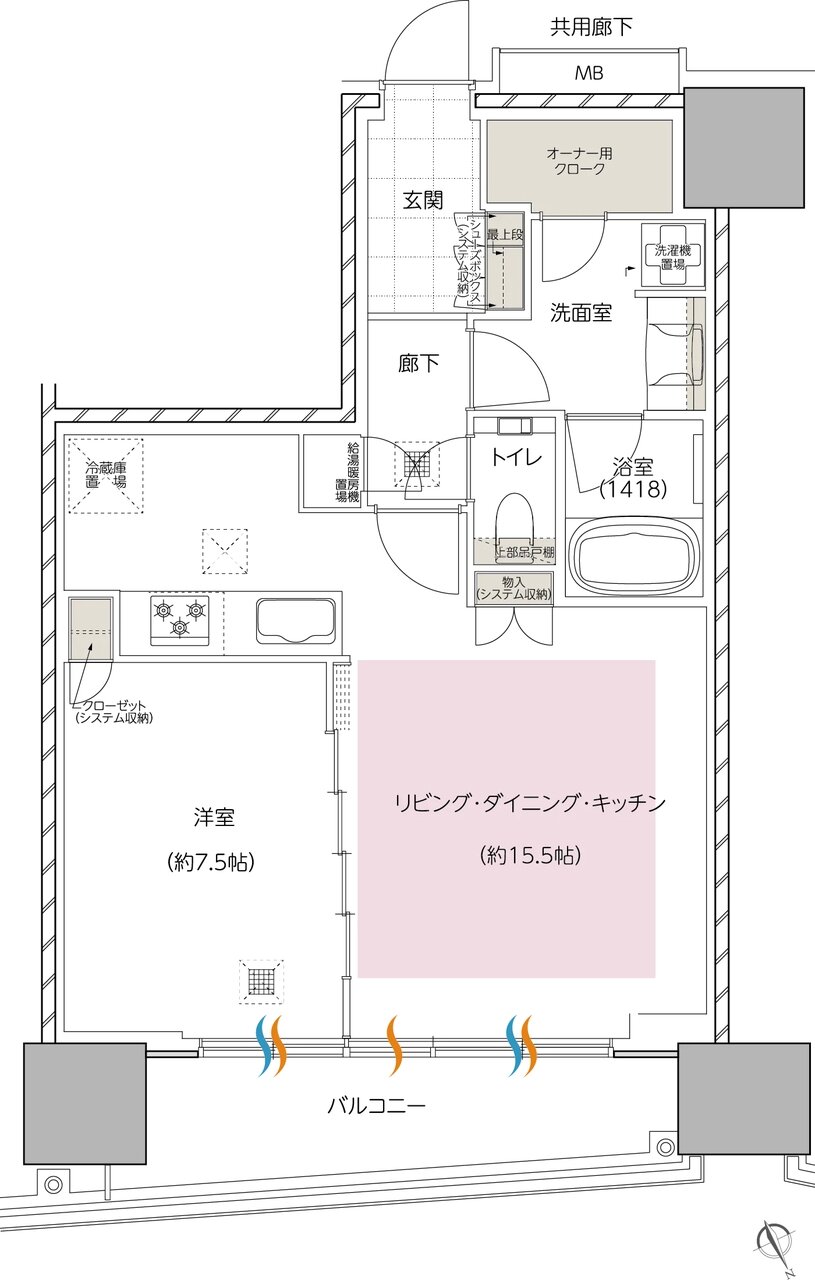 エスコンフィールドタワー 間取り L TYPE