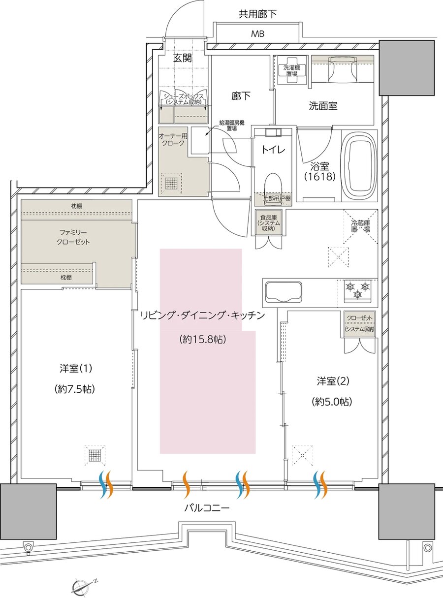 エスコンフィールドタワー 間取り P TYPE