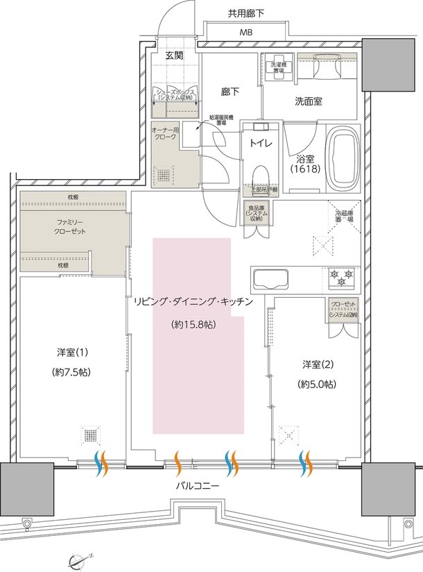 エスコンフィールドタワー 間取り P TYPE
