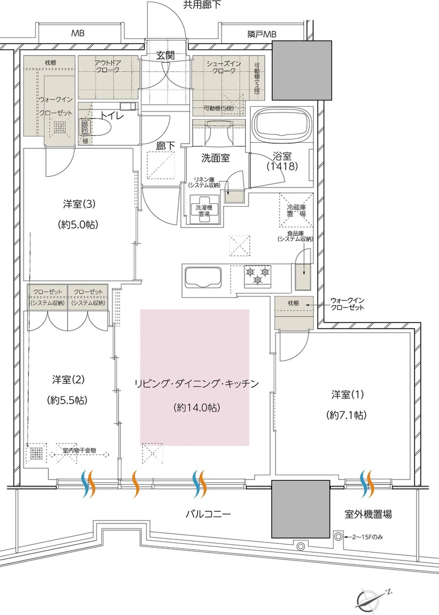 エスコンフィールドタワー 間取り D TYPE
