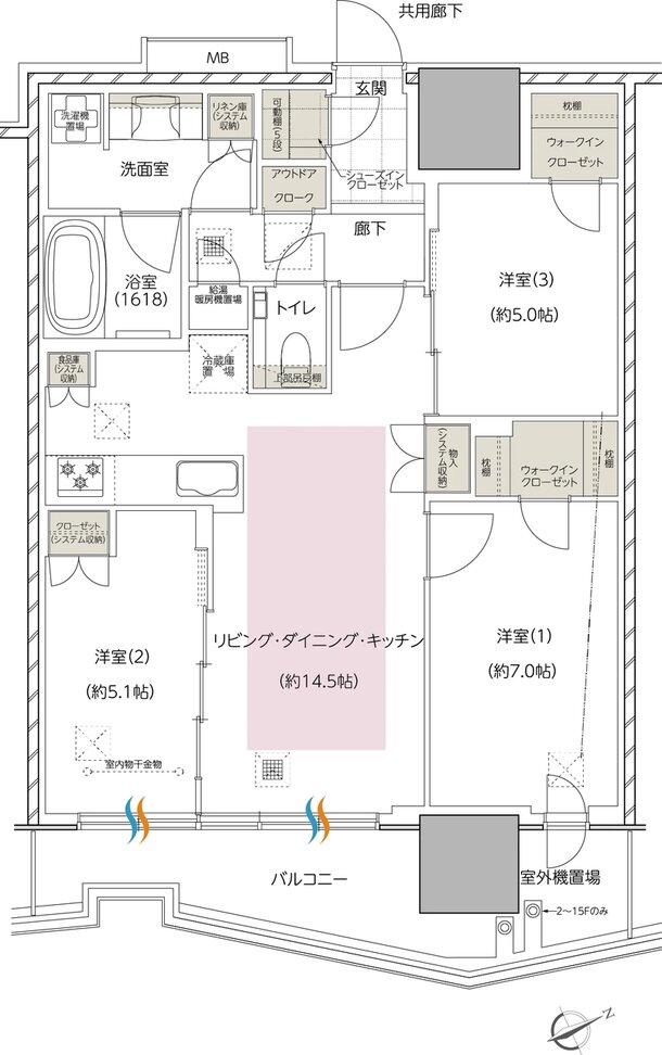 エスコンフィールドタワー 間取り E TYPE