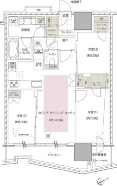 エスコンフィールドタワー 間取り E TYPE