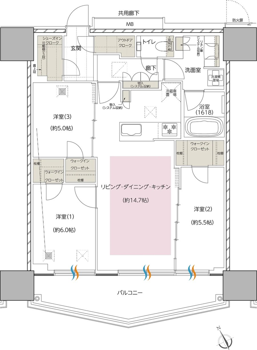 エスコンフィールドタワー 間取り A' TYPE