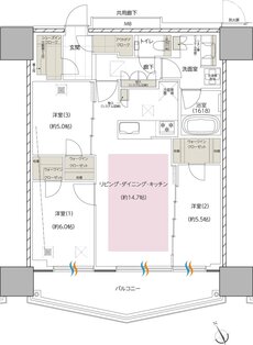 エスコンフィールドタワー 間取り A' TYPE