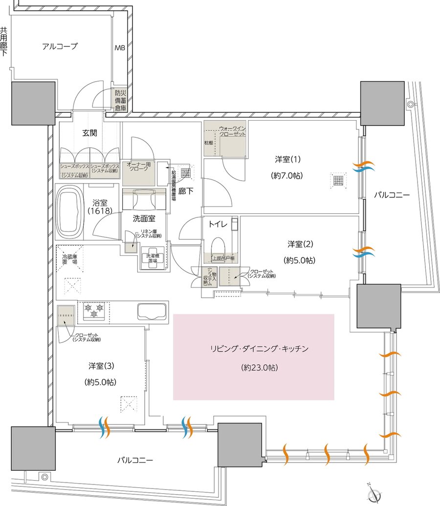 エスコンフィールドタワー 間取り Q TYPE