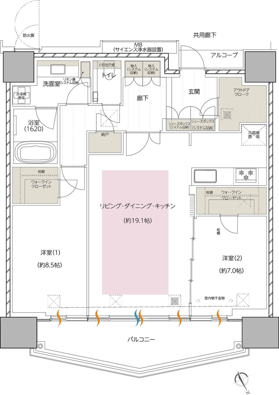エスコンフィールドタワー 間取り PA TYPE（EXECUTIVE）