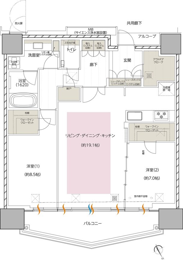 エスコンフィールドタワー 間取り PA TYPE（EXECUTIVE）