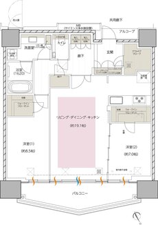 エスコンフィールドタワー 間取り PA TYPE（EXECUTIVE）