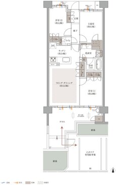 バンベール庄内通 ザ・レジデンス 間取り Ctタイプ