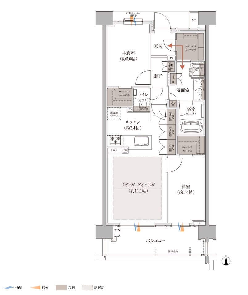 バンベール庄内通 ザ・レジデンス 間取り Dタイプ