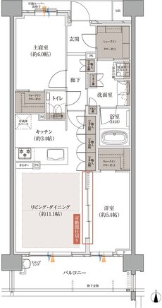 バンベール庄内通 ザ・レジデンス 間取り Dタイプ メニュー2