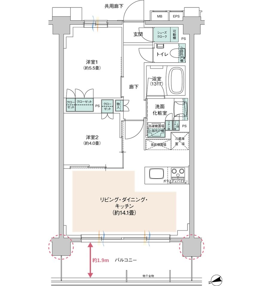 ウィルローズ府中緑町 間取り F TYPE