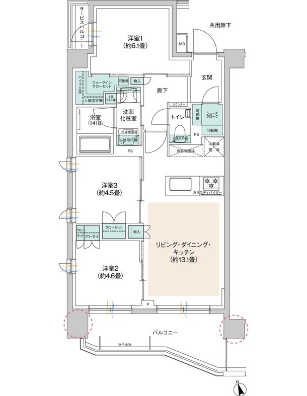 ウィルローズ府中緑町 間取り A TYPE