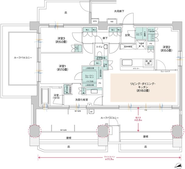 ウィルローズ府中緑町 間取り Kr TYPE