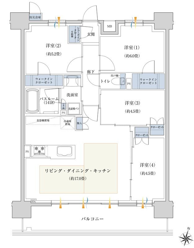 イノバス名古屋テラス 間取り BLタイプ