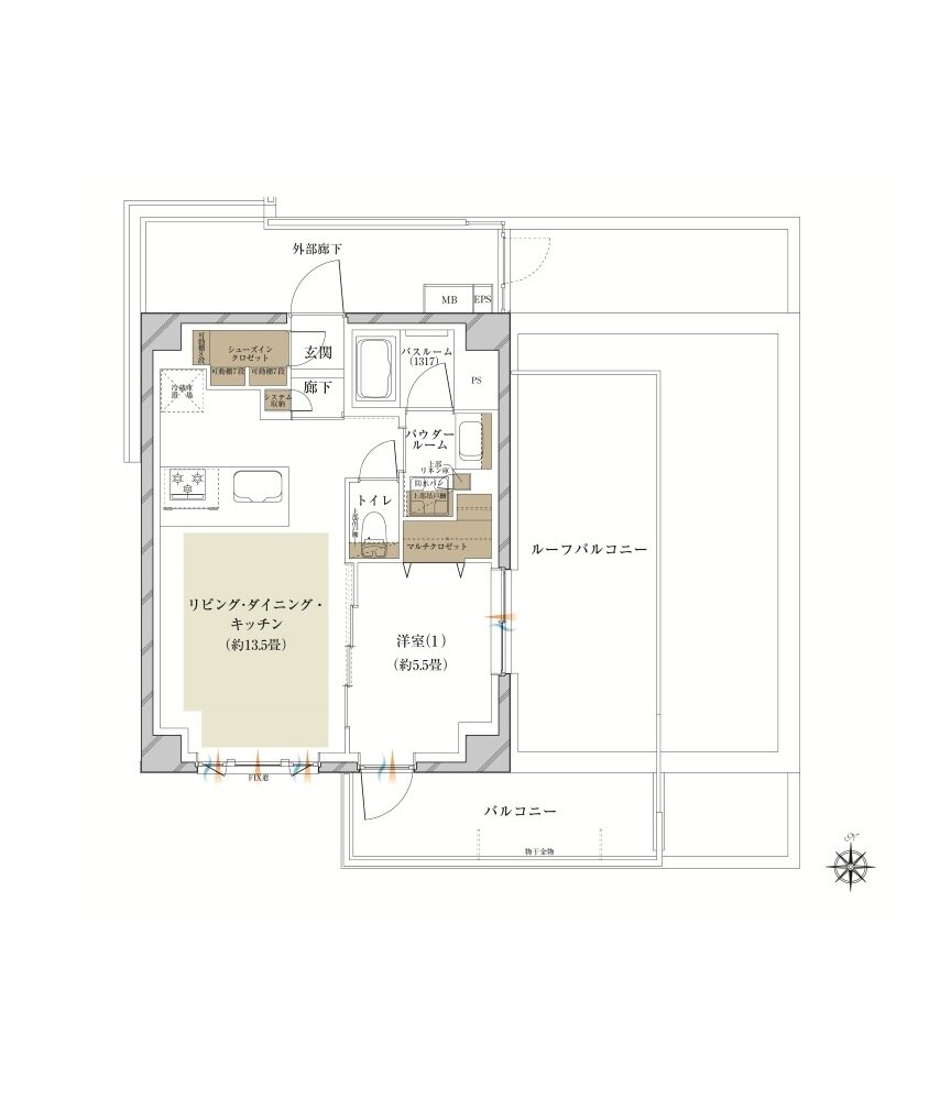 ヴェレーナ横浜岩井町ヒルズ 間取り Rr TYPE