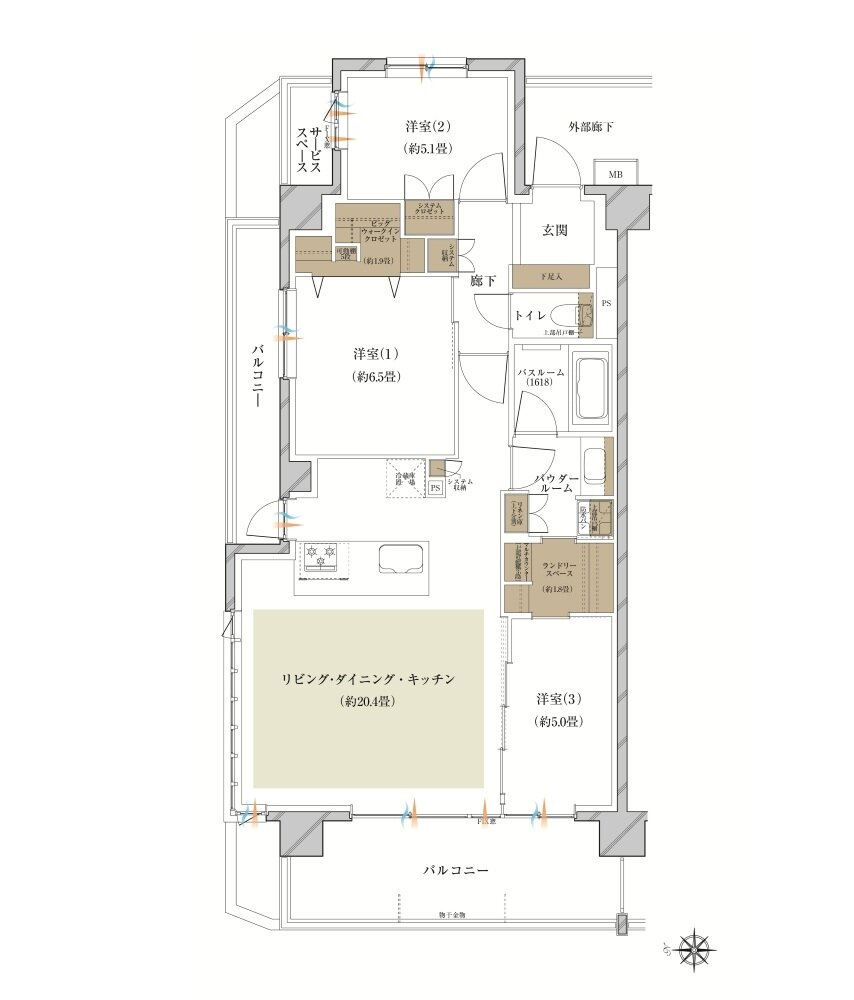 ヴェレーナ横浜岩井町ヒルズ 間取り K TYPE
