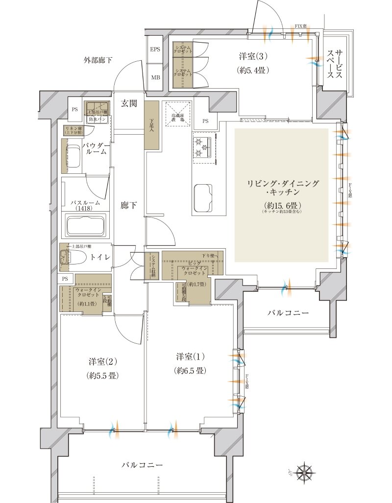 ヴェレーナ横浜岩井町ヒルズ 間取り T TYPE