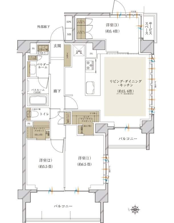 ヴェレーナ横浜岩井町ヒルズ 間取り T TYPE