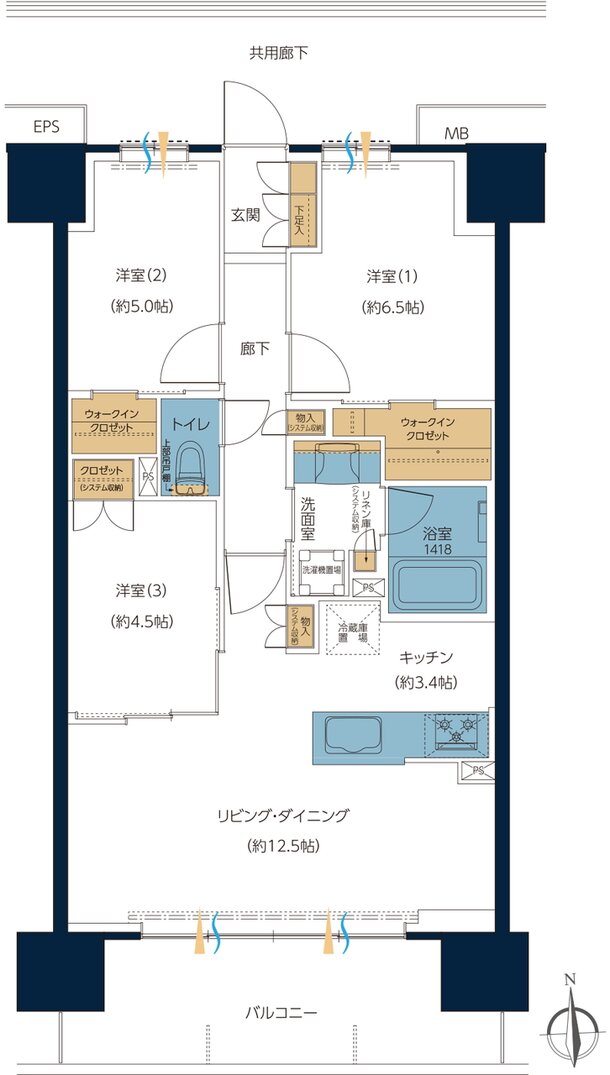 レーベン高知GRAND GATE CITY 間取り D type
