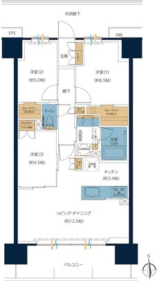 レーベン高知GRAND GATE CITY 間取り D type