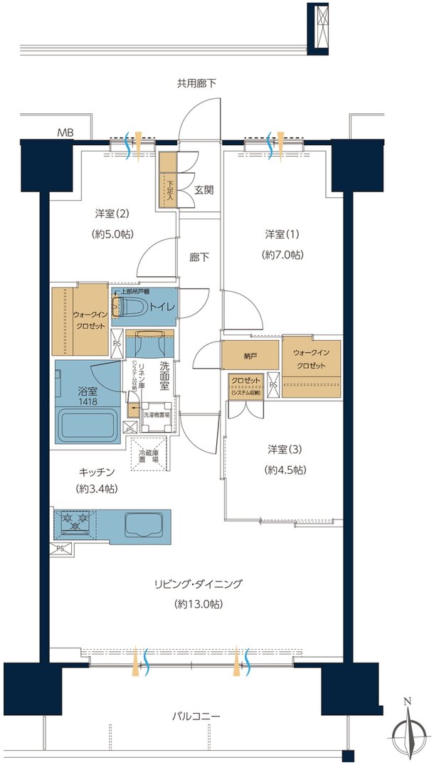 レーベン高知GRAND GATE CITY 間取り E type