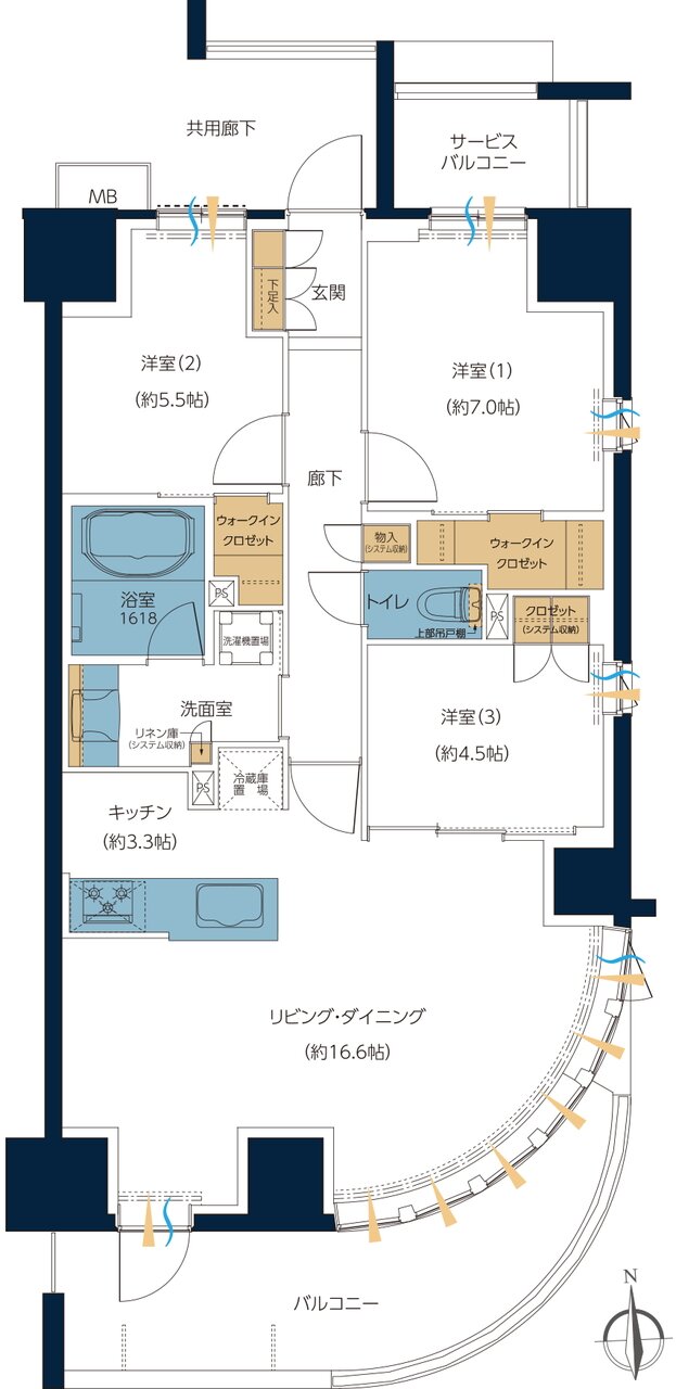 レーベン高知GRAND GATE CITY 間取り F type
