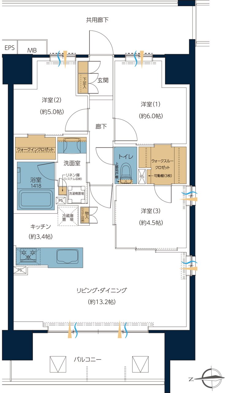 レーベン高知GRAND GATE CITY 間取り G type