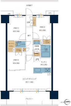 レーベン高知GRAND GATE CITY 間取り H type