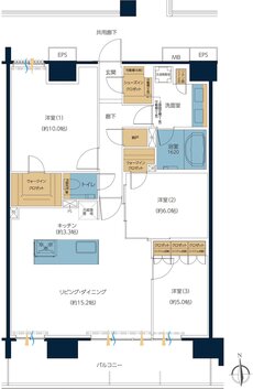 レーベン高知GRAND GATE CITY 間取り M type PREMIUM PLAN