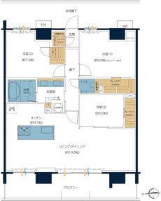 レーベン高知GRAND GATE CITY 間取り Q type PREMIUM PLAN