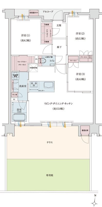 クレアネクスト別府四丁目 間取り C1タイプ