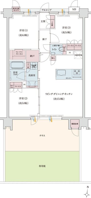 クレアネクスト別府四丁目 間取り E1タイプ