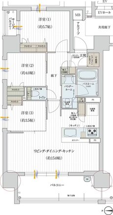 OSAKA家族区プロジェクト 間取り Aタイプ [フロント]
