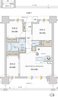 OSAKA家族区プロジェクト 間取り Bタイプ [フロント]