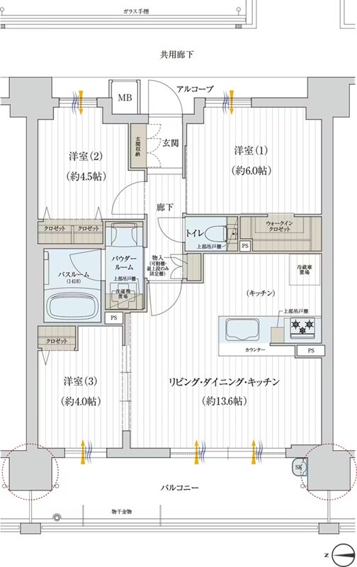 OSAKA家族区プロジェクト 間取り Cタイプ [フロント]