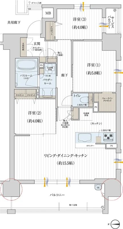 OSAKA家族区プロジェクト 間取り Dタイプ [フロント]