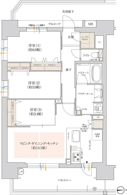 OSAKA家族区プロジェクト 間取り Aタイプ [ヴェルディア]