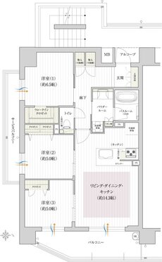 ソルプレサンス 南塚口フォレストフロント 間取り Aタイプ