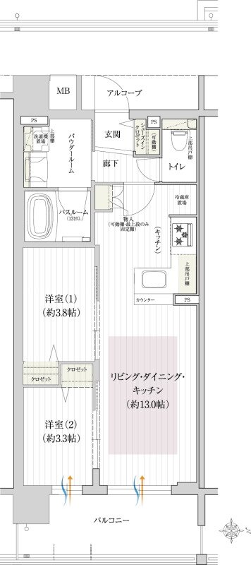 ソルプレサンス 南塚口フォレストフロント 間取り Dタイプ