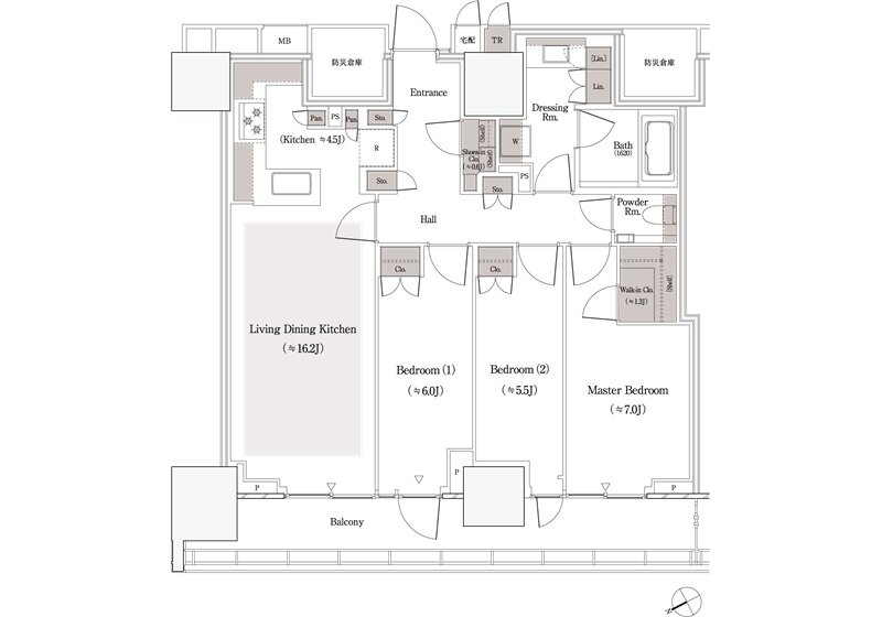 パークコート御茶ノ水ザタワー 間取り 84E TYPE