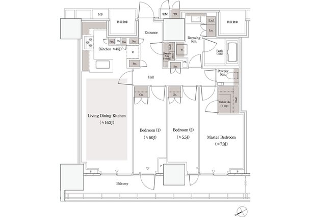 パークコート御茶ノ水ザタワー 間取り 84E TYPE