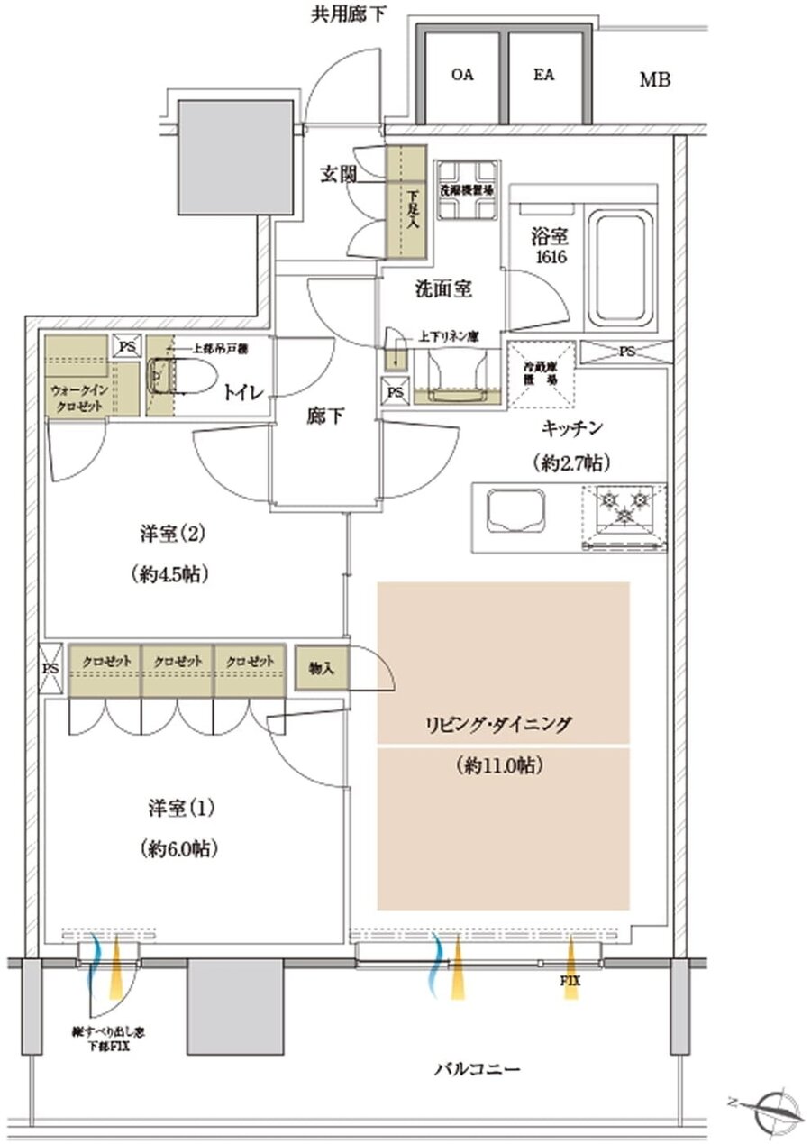 ザ・レーベン仙台定禅寺通 CAPITAL GATE TOWER 間取り M type