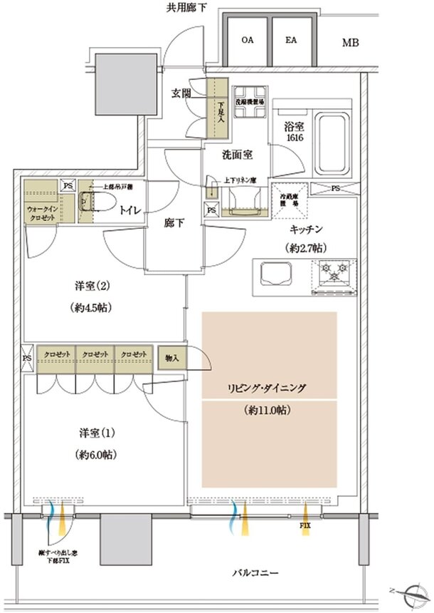ザ・レーベン仙台定禅寺通 CAPITAL GATE TOWER 間取り M type