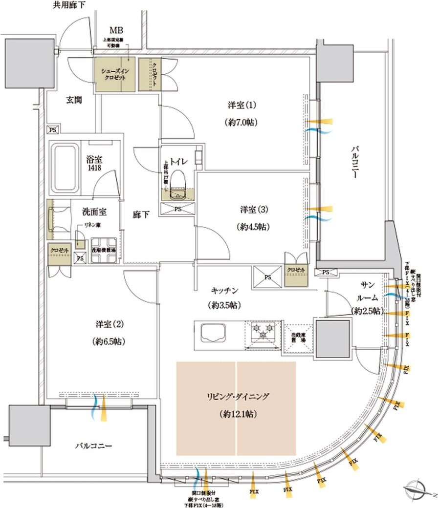 ザ・レーベン仙台定禅寺通 CAPITAL GATE TOWER 間取り Q type