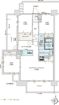 アルファステイツ室見河畔 間取り A TYPE